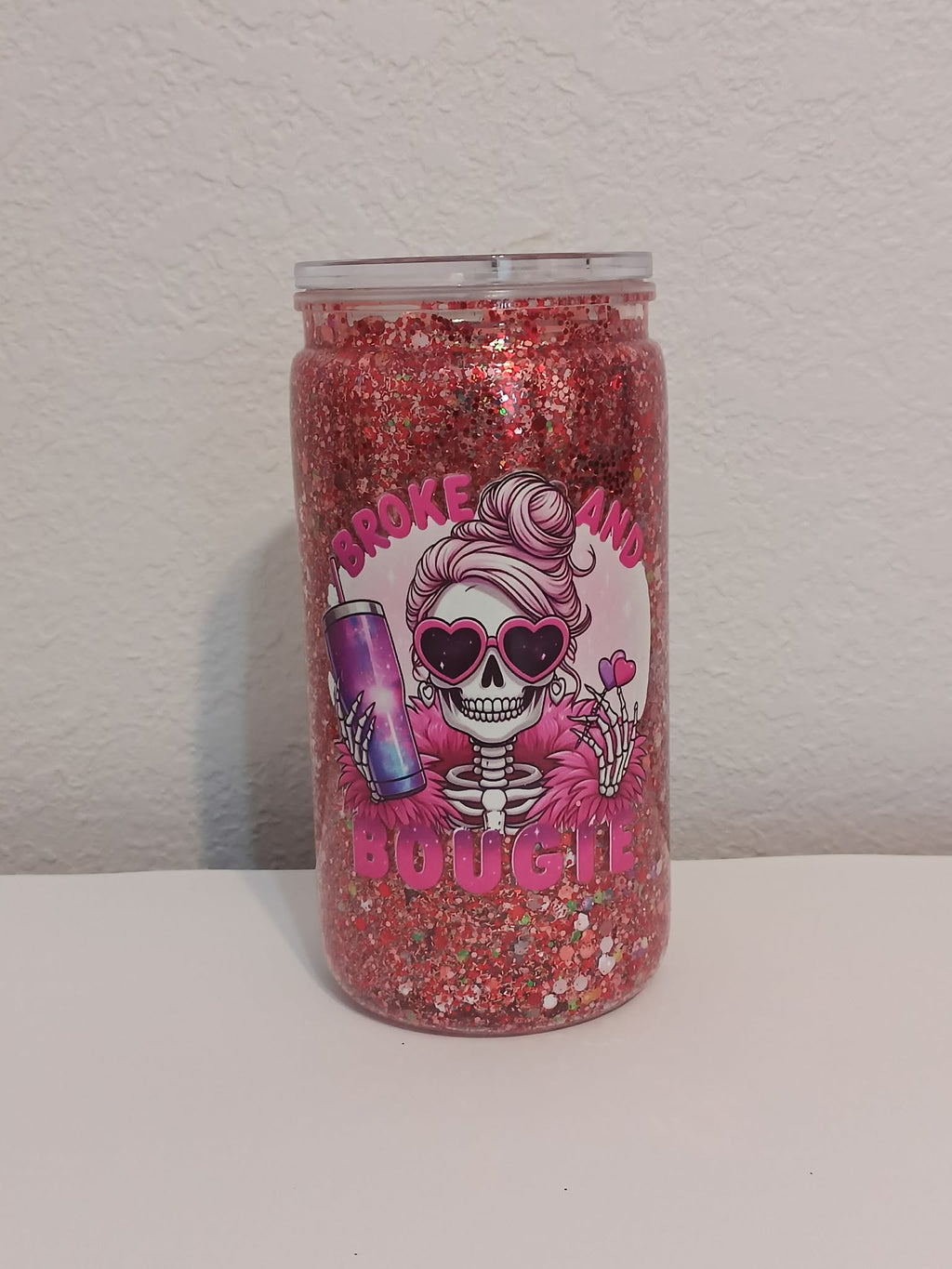 Broke and Bougie Skull Snowglobe Cup
