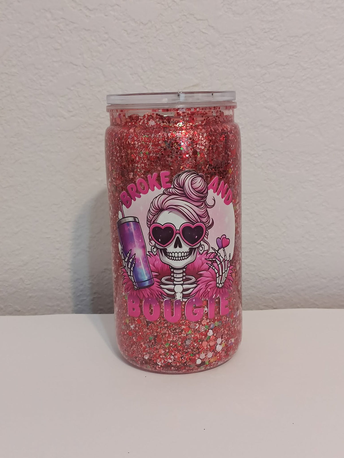 Broke and Bougie Skull Snowglobe Cup