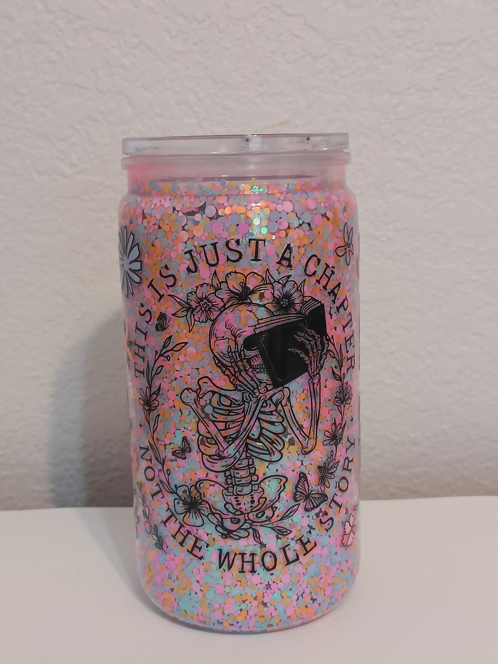 This Is Just A Chapter Skeleton Snowglobe Cup