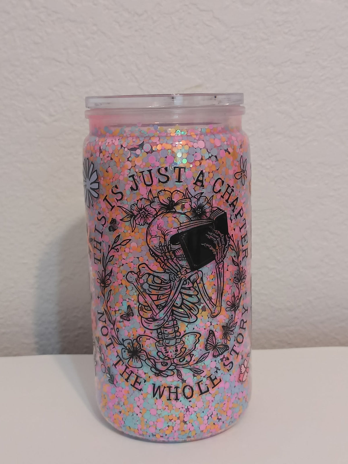 This Is Just A Chapter Skeleton Snowglobe Cup