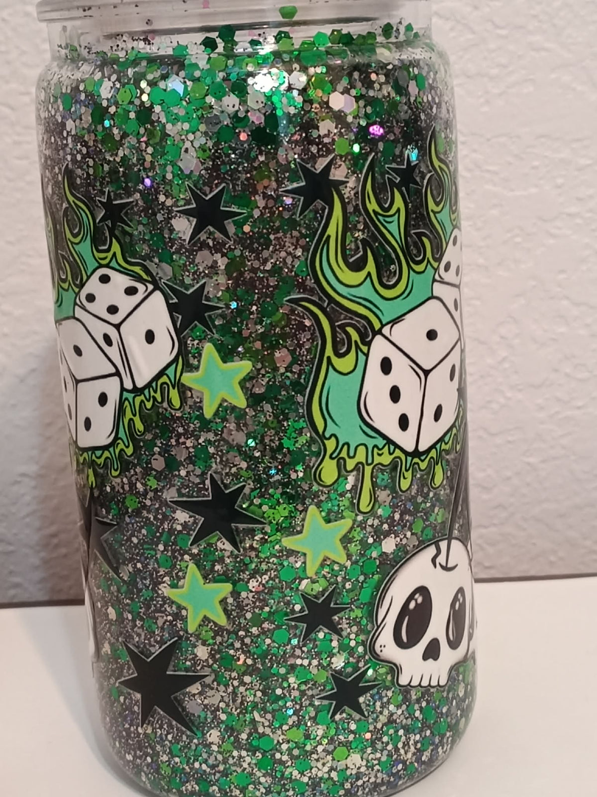 Skull & Flames – 16oz Dry Snowglobe Cup