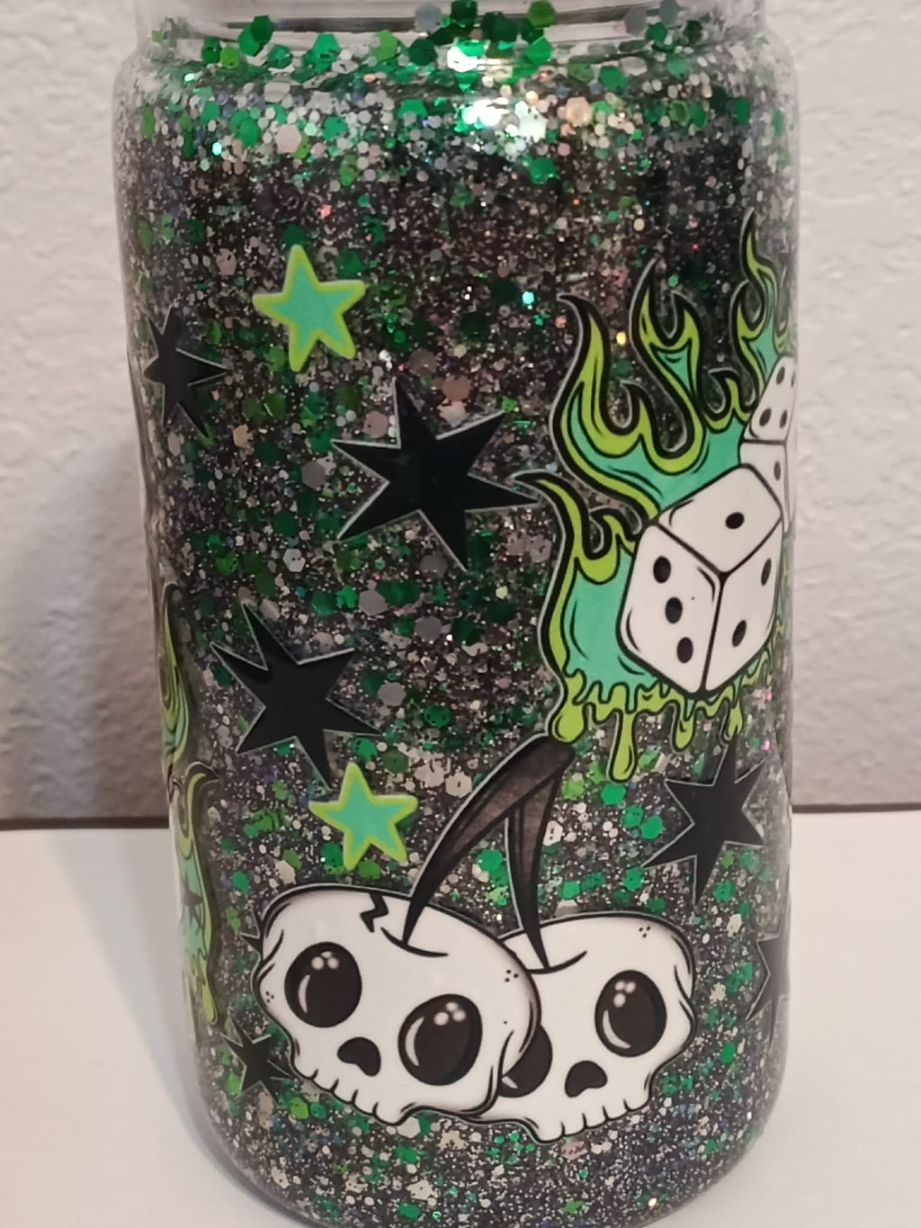 Skull & Flames – 16oz Dry Snowglobe Cup