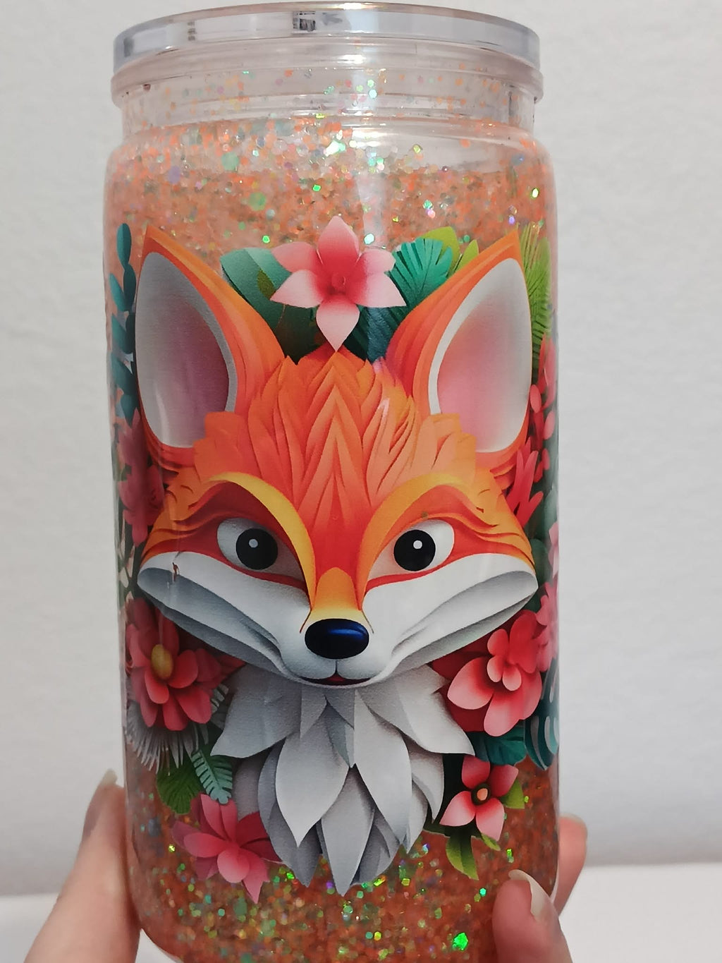 Floral Fox Snowglobe Cup