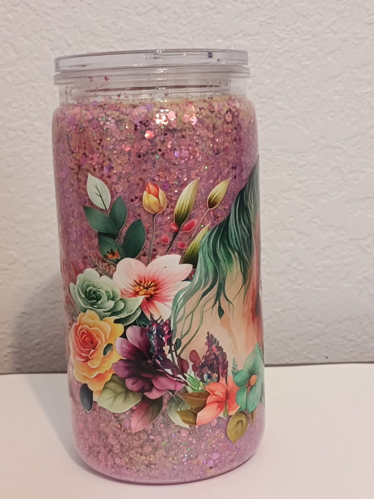 Floral Horse – 16oz Dry Snowglobe Cup