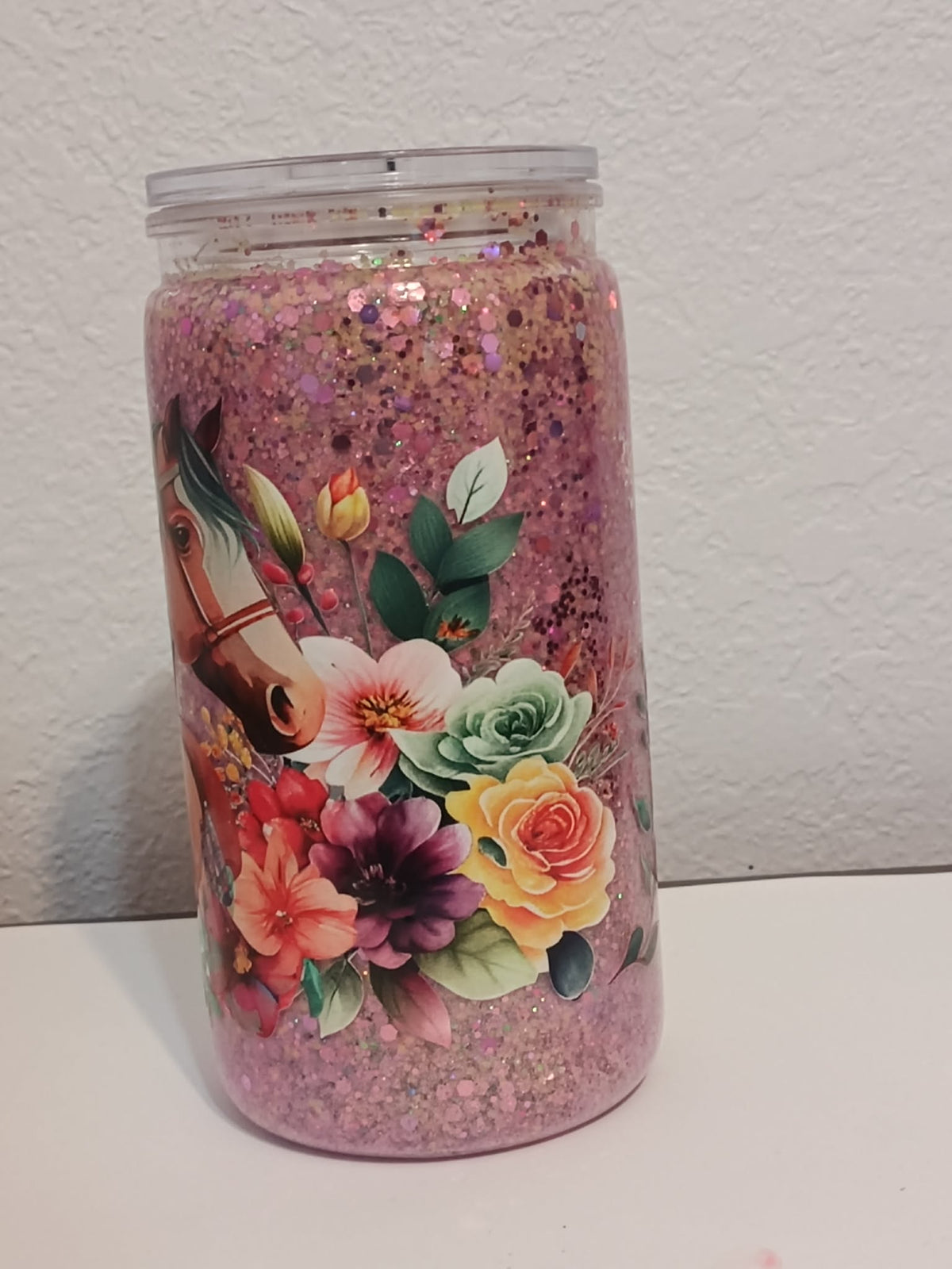 Floral Horse – 16oz Dry Snowglobe Cup