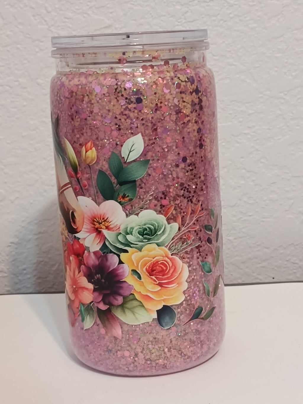 Floral Horse – 16oz Dry Snowglobe Cup
