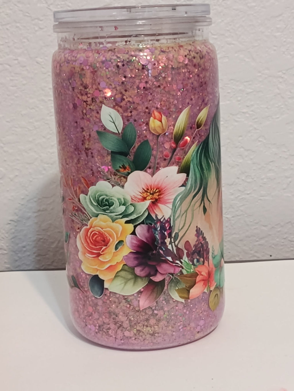Floral Horse – 16oz Dry Snowglobe Cup