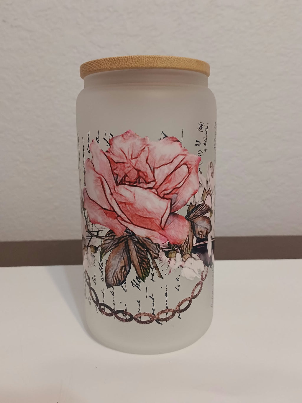 Vintage Vibes Frosted Glass Cup