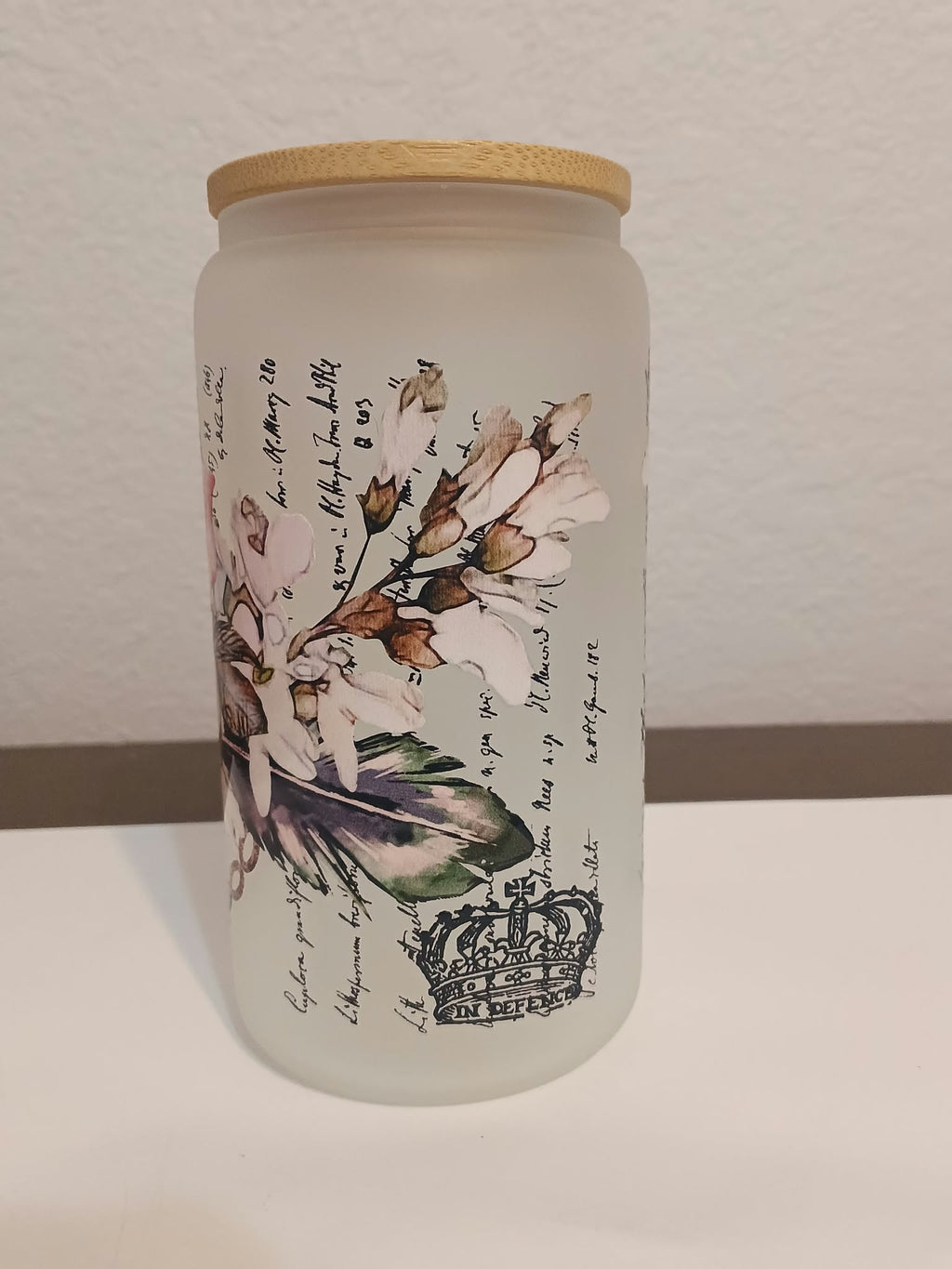 Vintage Vibes Frosted Glass Cup