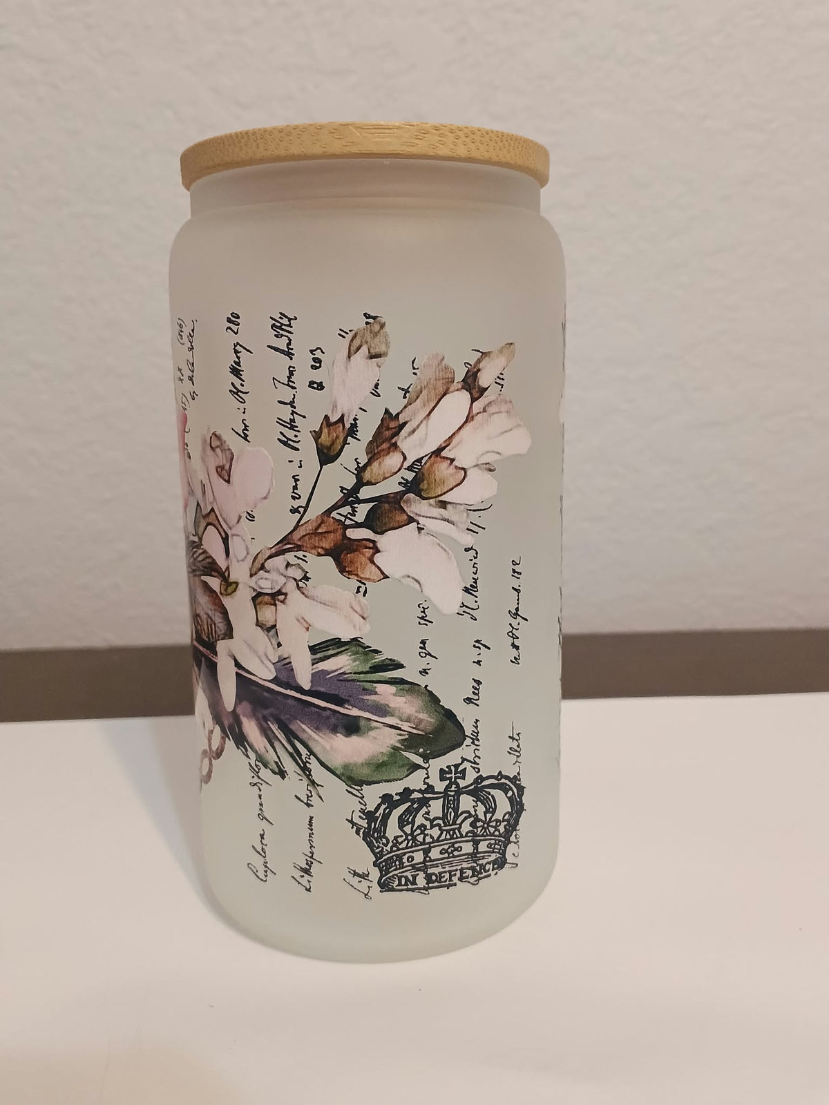 Vintage Vibes Frosted Glass Cup