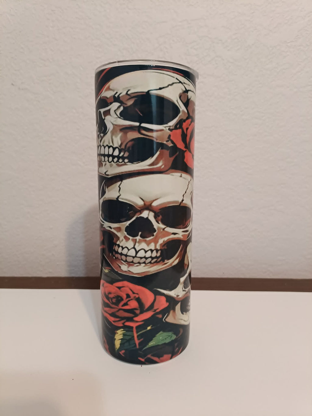 Skulls & Roses Stainless Steel Tumbler – 20oz