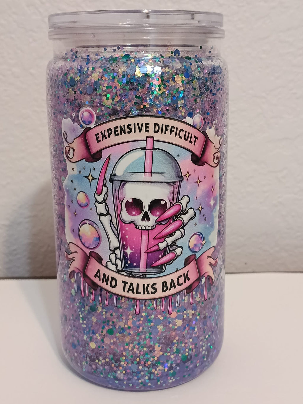 Expensive, Difficult & Talks Back – 16oz Dry Snowglobe Cup