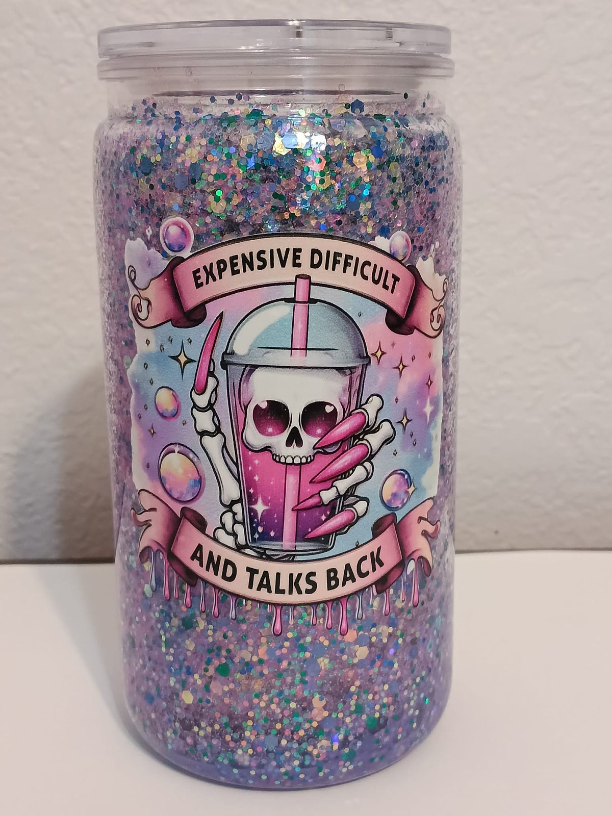 Expensive, Difficult & Talks Back – 16oz Dry Snowglobe Cup