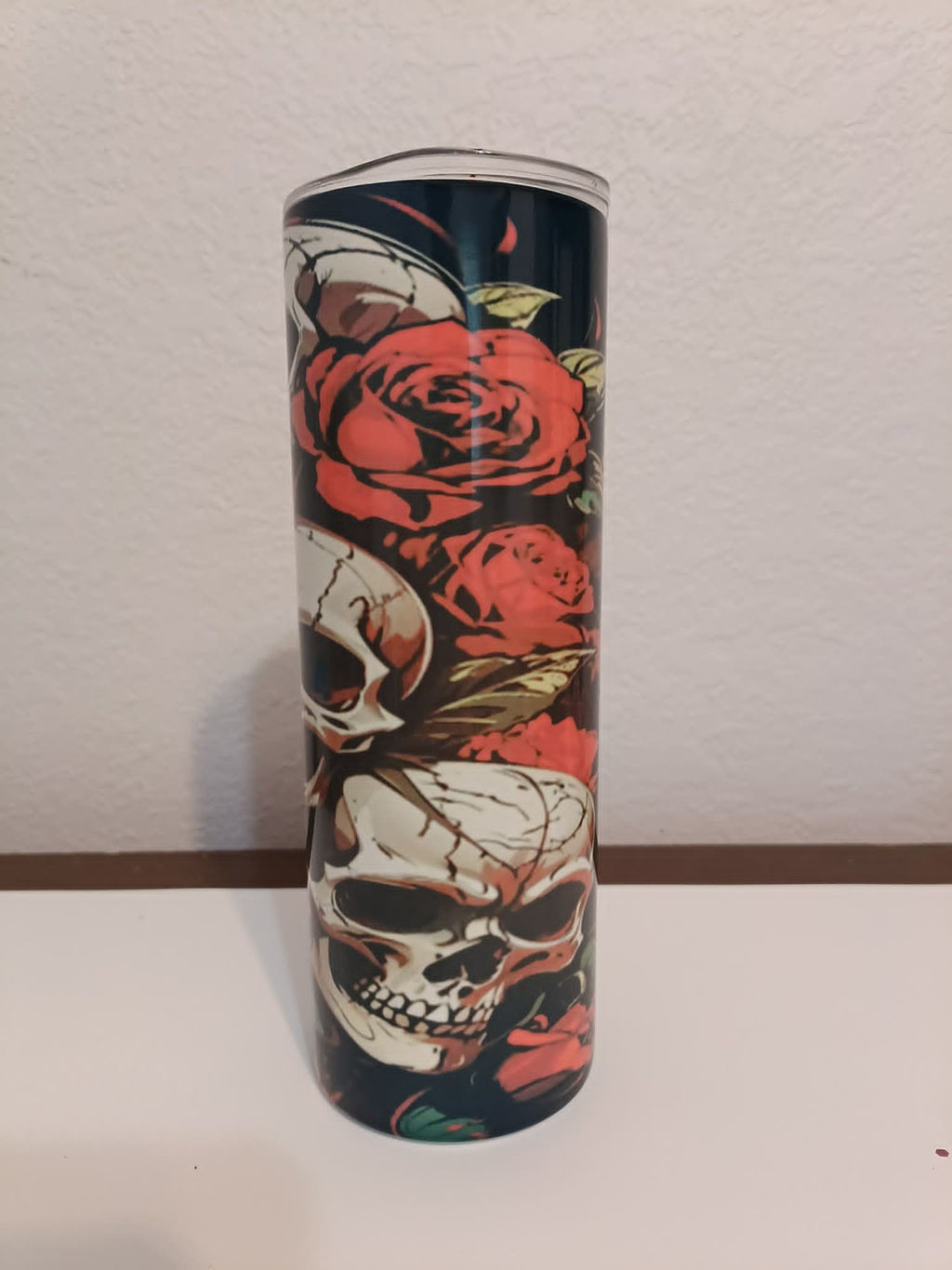 Skulls & Roses Stainless Steel Tumbler – 20oz