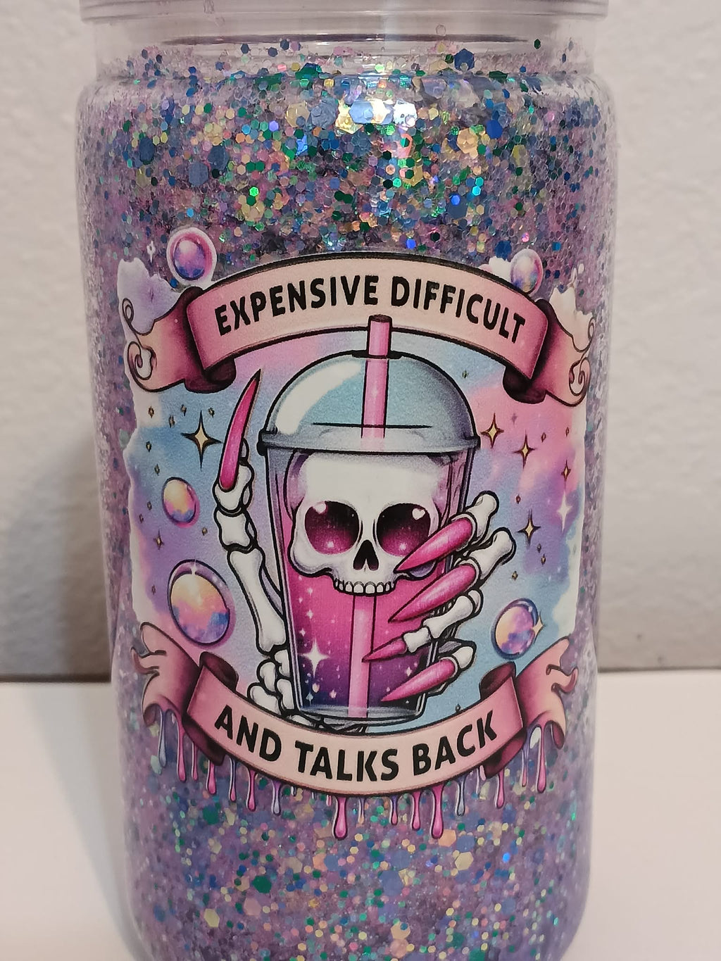 Expensive, Difficult & Talks Back – 16oz Dry Snowglobe Cup