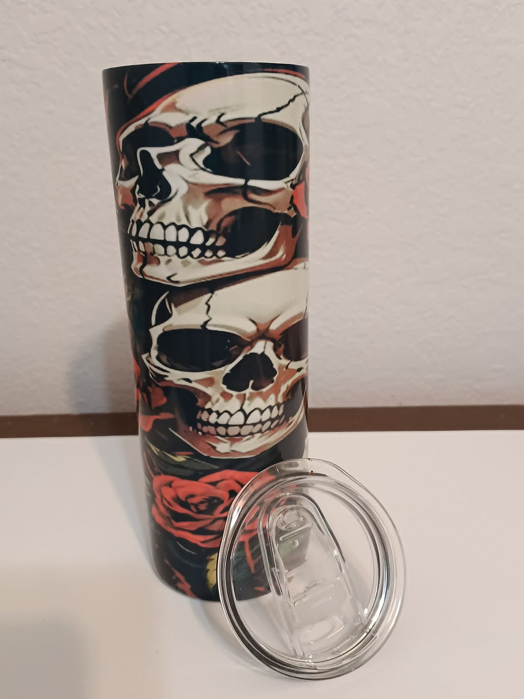 Skulls & Roses Stainless Steel Tumbler – 20oz