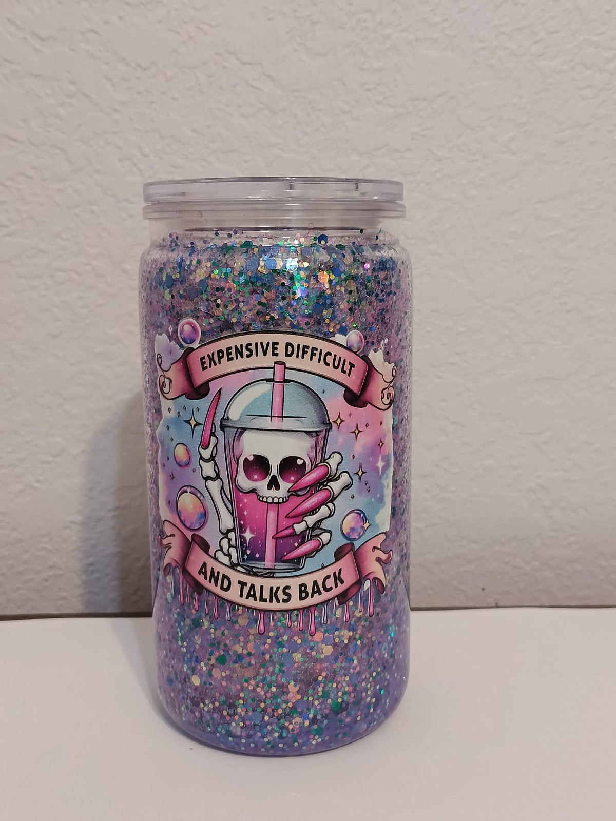 Expensive, Difficult & Talks Back – 16oz Dry Snowglobe Cup