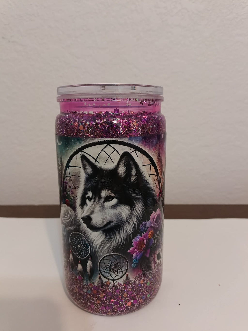 Wolf Dreamcatcher 16oz Snowglobe Cup